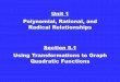 Unit 1 Polynomial, Rational, and Radical …5.1+-+Notes+...Section 5.1 Using Transformations to Graph Quadratic Functions Unit 1 Polynomial, Rational, and Radical Relationships