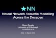 Neural Network Acoustic Modelling Across the Decadeshomepages.inf.ed.ac.uk/srenals/morgan2015-srenals.pdf · BDNN, CDNN, … Neural Network Acoustic Modelling Across the Decades Steve
