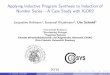 Applying Inductive Program Synthesis to Induction of Number Series A Case Study ... · Applying Inductive Program Synthesis to Induction of Number Series { A Case Study with IGOR2