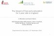 The impact of free early education for 3 year olds in England · The impact of free early education for 3 year olds in England 1 ... This presentation focuses on 3 year olds, but