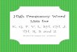 High Frequency Word Lists for K, G, F, V, L, SH, CH, J, TH, R, … ·  · 2016-01-12High Frequency Word Lists for K, G, F, V, L, SH, CH, J, TH, R, S and Z (Sorted by target and position)