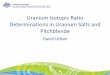 Uranium Isotopic Ratio Determinations in Uranium - … · Uranium Isotopic Ratio Determinations in Uranium Salts and Pitchblende David Urban . Investigation Objectives •Characterise