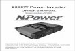 2000W Power Inverter - Northern Tool · heating shut off, overload shut off, short circuit protection. The unit is not ... Your 2000W Power Inverter supplies 2000 watts of max continuous
