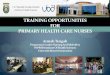 TRAINING OPPORTUNITIES FOR PRIMARY HEALTH CARE … download… · TRAINING OPPORTUNITIES FOR PRIMARY HEALTH CARE NURSES ... CBL Self directed PBL ... education report / reflective