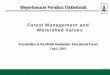 Forest Management and Watershed Values - nswa.ab.ca Winship Weyer... · Cc panel 0503.ppt 1 ... Forest Management and Watershed Values . ... • Timber harvesting under sustainable