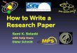 How to Write a Research Paper - Max Planck Institute for ... · How to Write a Research Paper Sami K. Solanki with help from: Dieter Schmitt