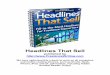 Headlines That Sell - Freelance Writing · Headlines That Sell published by We have optimized this e-book to work on all computers and mobile reading devices, ... piece of sales copy: