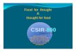 CSIR-800 - UNESCAP · Food for thought & thought for food CSIR-800 Prosperity for All Inclusive growth and improvement in quality of life of the 800 million people at the