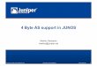 4 Byte AS support in JUNOS - TREX Regional Exchanges © 2007 Juniper Networks, Inc. Proprietary and Confidential  8 4 Byte AS ... 4 byte AS extended BGP ...  20 Lab 