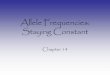 Allele Frequencies: Staying Constant - The University of ...biology/Classes/past-classes/295C/pdf/14_Alleles... · Allele Frequencies: Staying Constant Chapter 14. ... Non-random