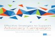 Effective Strategies to Support Advocacy Campaigns · and complementary campaign structure—is arguably ... EFFECTIVE STRATEGIES TO SUPPORT ADVOCACY CAMPAIGNS ... campaign. EFFECTIVE