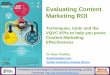 Evaluating Content Marketing ROI - TFM Insights · Evaluating Content Marketing ROI Techniques, tools and the VQVC KPIs to help you prove ... Dr Dave Chaffey . SmartInsights.com 