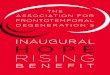 INAUGURAL HOPE RISING - … fileDear Friends of AFTD, Thank you for joining us for this special evening. By being part of the first AFTD Hope Rising Benefit, you are sending a powerful