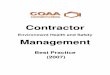 Contractor - COAA · Effective Contractor EHS management requires a collaborative working relationship between all parties and a collective commitment to achieve work site EHS 