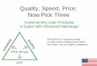 Quality, Speed, Price: Pick Three - OMTEC · Quality, Speed, Price: Now Pick Three Implementing Lean Principles ... Structured Light Metrology Computer Aided Inspection •Cross-industry