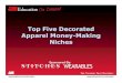 Top Five Decorated Apparel Money-Making Niches - ASI · Stresses thinking outside the box at ... Hot Home Décor Design Trends ... panel and a bed skirt. Hot Home Décor Design Trends