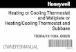 69-0574 - Heating or Cooling Thermostat and Wallplate or ... · Heating or Cooling Thermostat and Wallplate or Heating/Cooling Thermostat and Subbase T8090A/191108A, Q682B OWNER’S