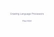 Creating Language Processors - CWIhomepages.cwi.nl/~paulk/courses/AdvancedProgramming/LanguageP… · Assembly Language ... textual result after a program transformation. 14 An EXP