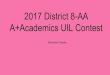 2017 District 8-AA A+Academics UIL Contestnses.albanyisd.net/uploads/4/4/4/1/4441972/2017_elem_uil_academic... · A+Academics UIL Contest Elementary Results. 2nd Grade Oral Reading