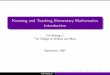 Knowing and Teaching Elementary Mathematics Introductionckli/Courses/m150-1.pdfKnowing and Teaching Elementary Mathematics ... she became the principal of the local school. ... Knowing