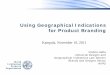 Using Geographical Indications for Product Branding Intellectual Property Organization Using Geographical Indications for Product Branding Violeta Jalba Industrial Designs and Geographical