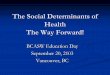 The Social Determinants of Health The Way Forward! Social Determinants of Health The Way Forward! BCASW Education Day September 20, 2103 Vancouver, BC Learning Objectives Gain an understanding