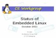 Status of Embedded Linux - eLinux.org · • OpenMobile’s ACL (Application Compatibility Layer) Distributions Hardhat Embedix Android Fire ? Ångström Meego Maemo Limo Tizen Poky