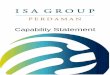 Capability Statement - ISA Group · Capability Statement ... human resources and organisation development ... Government to cover the international recruitment needs of a project
