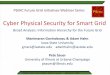 Cyber Physical Security for Smart Grid - pserc.wisc.edu · Cyber Physical Security for Smart Grid ... Cyber-Physical System Security 2. Risk modeling and mitigation 3. ... • Synergistic