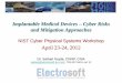Implantable Medical Devices - Cyber Risks and Mitigation ... · Implantable Medical Devices – Cyber Risks and Mitigation Approaches NIST Cyber Physical Systems Workshop April 23-24,