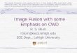 Image Fusion with some Emphasis on CWD - Lehigh ECE R.S. Blum - Lehigh University 16 NMDB Image Fusion Methods Artificial Neural Networks Methodology Motivated by the fusion of different