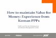 How to maintain Value for Money: Experience from Korean PPPs - S4 - Jungwook KIM - Korea.pdf · How to maintain Value for Money: Experience from Korean PPPs . ... (BTL) Performance