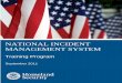 NATIONAL INCIDENT MANAGEMENT SYSTEM - FEMA.gov · MANAGEMENT SYSTEM Training Program ... IS-703: NIMS Resource Management ... INTRODUCTION AND OVERVIEW INTRODUCTION