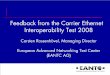 Feedback from the Carrier Ethernet Interoperability Test 2008 · Feedback from the Carrier Ethernet Interoperability Test 2008 ... “Vast majority of services are over SDH/TDM and