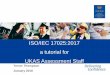 ISO/IEC 17025:2017 UKAS Assessment Staff€¦ · ISO/IEC 17025:2017 a tutorial for UKAS Assessment Staff Trevor Thompson January 2018. ... validation of methods; b) analysis of results,