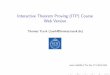 Interactive Theorem Proving (ITP) Course - HOL · Interactive Theorem Proving (ITP) Course Web Version Thomas Tuerk (tuerk@thomas-tuerk.de) ... Modus Ponens Example Inference Rule