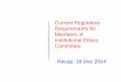 Current Regulatory Requirements for Members of …cdsaindia.in/sites/default/files/00_Recap_Dr. Kavita.pdfCurrent Regulatory Requirements for Members of Institutional Ethics Committee