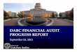 DABC FINANCIAL AUDIT PROGRESS REPORT - …site.utah.gov/auditor/wp-content/uploads/sites/6/2013/05/...Status of Audit Procedures Warehouse & Retail Stores Inventory: • Inventory