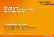 Pearson BTEC Level 3 in Hospitality · specification 7 Pearson BTEC Level 3 Certificate in Hospitality 9 ... The Pearson BTEC qualification framework for the Hospitality Industry