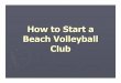 How to Start a Beach Volleyball Club to Start a Beach Volleyball Club.pdf · How to Start a Beach Volleyball Club ... you would have 6 athletes per court you have access to for train
