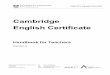 English Certificate - Cambridge Assessment English€¦ · The level of the CEC ... Further information on the test, including sample ... brochure wit h the help of a dictionary,