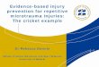 Evidence-based injury prevention for repetitive … injury seminar...Evidence-based injury prevention for repetitive microtrauma injuries: The cricket example Dr Rebecca Dennis School