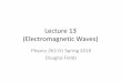 Lecture 13 (Electromagnetic Waves) - physics.unm.eduphysics.unm.edu/Courses/Fields/Phys262/lecture13.pdf · Qualities of the EM Wave •The electric and magnetic fields are always