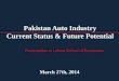 Pakistan Auto Industry Current Status & Future Potential · Pakistan Auto Industry Current Status & Future Potential March 27th, ... 1990 Privatization with Millat Tractor and Al