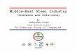 Group Technical Director Al-Tuwairqi Group of Companies Of the Middle-East Steel Industry Raw Materials Competition Skills (Competition, Young Population, Technology) Environment Protection