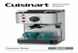 INSTRUCTION BOOKLET - cuisinart.com Cuisinart Customer Service at 1-800-3. ... Never use the machine without water in it. 3. ... pressure with which the coffee is tamped