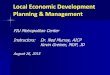 Local Economic Development Planning & Management · Local Economic Development Planning & Management ... (SWOT analysis) ... Store Elimination —Chains: 