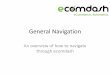 User Guide: General Navigation - ecomdash Navigation An overview of how to navigate through ecomdash. This is the left navigation screen. It is your gateway to all the modules that