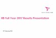 RB Full Year 2017 Results Presentation · Group relies; interruptions in ... 9.40 –10.15 Presentation 10.15 –10.30 Q&A 3. Rakesh Kapoor Chief Executive Officer 4. Key messages
