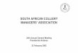SOUTH AFRICAN COLLIERY MANAGERS’ ASSOCIATION 22 February 2002... · Phase 2 – Evaluation, ... Qualification PIG Legislation ECSA ... The South African Colliery Managers Association